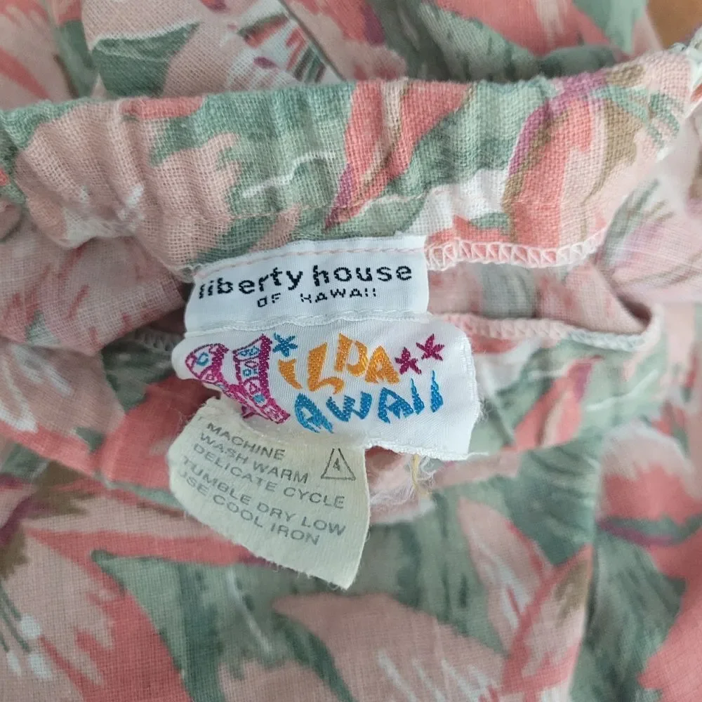 Vintage Liberty House Hawaiian pastel muted floral maxi cottagecore skirt